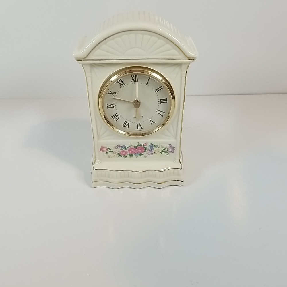 Vintage Godinger Porcelain Treasues Irish Rose Mantle Clock